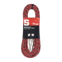 Stagg Enstrüman Kablosu Örgü Sargılı 3metre Kırmızı Sgc3vt Rd