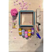 Punch Nakış Başlangıç Kiti / 20x20 Cm Kombinasyon Özellikli İğneli/telli Kasnaklı Kılıf Hediyeli