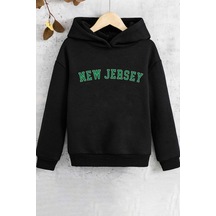 Çocuk New Jersey Baskılı Sweatshirt Siyah