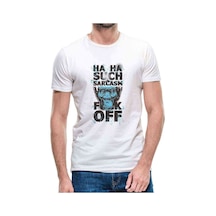 Sarcasm Baskılı Beyaz Erkek Tshirt