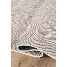 Villadia Home Textile Kaymaz Taban Modern Desen Yıkanabilir Leke Tutmaz Kolay Temizlenir Dört Mevsim Yolluk Koridor Salon Yatak Mutfak Odası Vd4055bej Bej