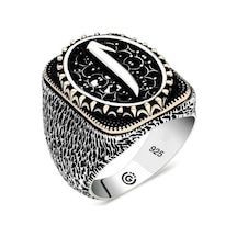 Gümüş Elif Oval Erkek Yüzük Gümüş