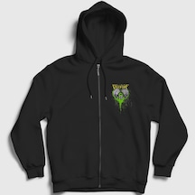 Presmono Unisex Skulls Bullet For My Valentine Fermuarlı Kapüşonlu Sweatshirt Siyah