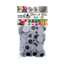 Oynar Göz Siyah 20 Mm 150 Li 1 Paket Oynayan Göz 20mm Hobi Tasarım Anasınıfı Kreş Etkinlik Elişi
