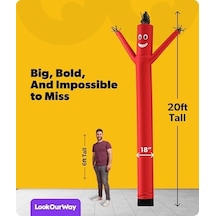Torero Inflatables Lookourway Air Dansçı Hoch Tube Man Şişirilebilir Sabitleme, 20-feet 20' Kırmızı Abanoz