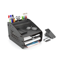 Design Otto Fx Medium Hexa - 6 Renk Evrak Rafı Masaüstü Organizer Siyah