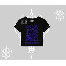 Tarzsokak Stay Cool Kedi Baskılı Kolsuz Tshirt Siyah