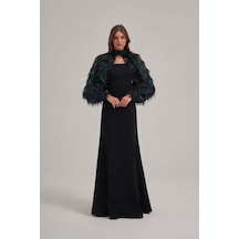 Crystalia Halter Yaka Otriş Desenli Çıkarılabilir Üst Detaylı Askılı Uzun Elbise Çok Renkli