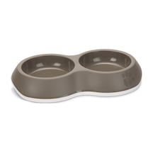 Beeztees Kedi İkili Mama Ve Su Kabı, Premium, Plastik, Bej/gri, 26cm