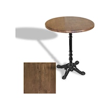 Çipa 1004 Döküm Ayak Yuvarlak Masa Çap 60cm - Werzalit, Wermodin Ve Allzalit Tabla - Rustic Dark Çok Renkli