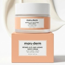 Maruderm Retinol%0.3 Yaşlanma Karşıtı Gece Kremi Kırışıklık Karşıtı Yenileyici Yüz Kremi, Seramid & Peptit Kompleksi İle, 50 Ml