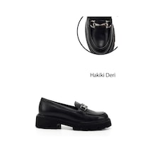 Gönderi(R) Gönderi R Kadın Siyah Kalın Topuklu Tokalı Hakiki Deri Loafer Ayakkabı Gdza13424352 siyah