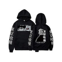 Novahub Anime Tokyo Ghoul Ken Kaneki Manga Hoodie Kazaklar Uzun Kollu Ken Kaneki Karikatür Rahat Moda Kumaş Kazak Kazak Tops Siyah - M Siyah
