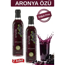 Hanzade Bitkisel Aronya Özü 500 Ml X 2 Adet Soğuk Pres, Yoğun Tat, Cam Şişe