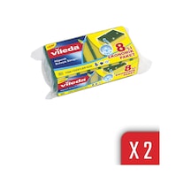 Vileda 8'Li Yeşil Düz Hijyenik Bulaşık Süngeri 2'Li Paket