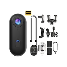 Robeve Mini Wifi Aksiyon Kamerası 1080p Giyilebilir Aksiyon Kamera - Su Geçirmez Tasarım - Ses Ve Görüntü - Motorsiklet Görüntü Kaydı - Aksiyon Görüntü Kaydı Siyah