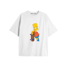Kalic Studio Y2k Vintage Simpson Baskılı Beyaz T-shirt Kod 278 Beyaz-278