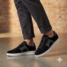 Marcobranchını Bağcıklı Hakiki Deri Erkek Sneaker Ayakkabı 614091m Sıyah
