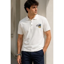 Alexandergardi Alexandergardı Baskılı Polo Yaka T-shirt Beyaz