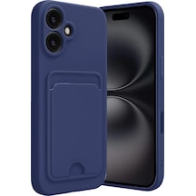 Newface Apple İphone 16 Kılıf Kelvin Kartvizitli Silikon - Lacivert