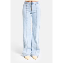 Itsbasic Kadın Ice 3s6-3 Flare Fit Komfort Kumaş Fermuar Detaylı Tasarım Denim Jean Ice Kot