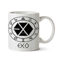 Exo Member 2 İki Tarafı Baskılı Kupa Bardak Çok Renkli