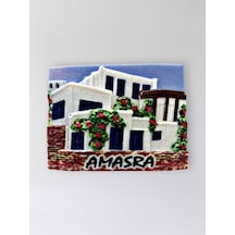 Amasra Polyester Kabartmalı Magnet 7,5 X 5,5 Cm Dekoratif Hediyelik Buzdolabı Süsü Kod:1602