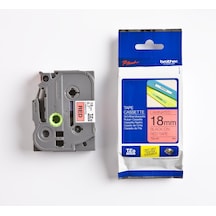 Brother P-Touch Tze-441 Tze-Tape 18 Mm Kirmizi Üzerine Siyah Laminas