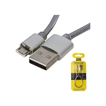 Powermaster Dataline Micro Serisi Örgülü Kısa Şarj Kablosu