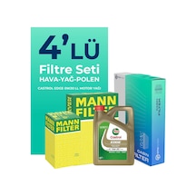 Mann Ford Mondeo 1.5 Benzin Filtre Bakım Seti Castrol Motor Yağlı (2015-2021) 4 Lü