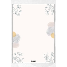 A5 Çiçek Bloknot Çizgisiz Defter - 50 Yaprak - Memopad - Notepad - Not Defteri - Not Kağıdı - 2929 Çok Renkli
