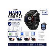 Garmin Fenix 7x Pro Uyumlu Şeffaf Nano Kırılmaz Darbe Emici Ekran Koruyucu 2 Adet
