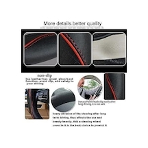 Direksiyon Simidi Kaplaması, 38 Cm/15 İnç Deri Direksiyon Simidi Kılıfı İğne Ve İplikle El Yapımı