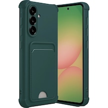 Samsung Uyumlu Galaxy A36 Kılıf Kelvin Kartvizitli Silikon Koyu Yeşil,