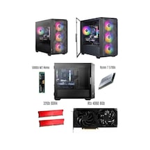 Ramtech RMT2002 R7-5700X 32 GB 500 GB M2 NVMe SSD 8 GB RTX4060 Dos Masaüstü Oyuncu Bilgisayarı