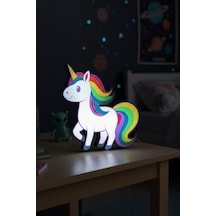 Unicorn Tasarımlı Dekoratif Aydınlatma Gece Lambası Çok Renkli