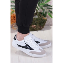 Fort Noka İlizbon Rahat Memory Foam İç Taban Sneaker Erkek Ayakkabı Beyaz - Siyah
