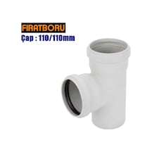 Fırat Pvc Te Çatal 110/110mm, Te Çatal, 1 Adet