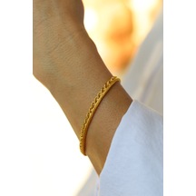 Yenigün Kuyumculuk 14 Ayar Altın Burgu Ve Hasır İkili Bileklik Blk25309 Sarı Altın