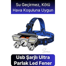 Svein Usb Şarjlı Ultra Parlak Led Kafa Lambası Güçlü Aydınlatma 4 Mod Su Geçirmez Kamp Tamir İşleri İçin Çok Renkli