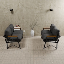 Mb Garden Furnıture Simetri Model, Balkon, Mutfak, Bahçe, Cafe,metal Koltuk Takımı, Bahçe Takımı , Çay Seti, 2+2 Takım Antrasit