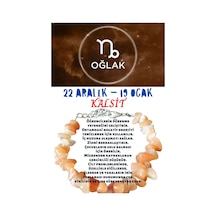 Gümüştel El Sanatları Sertifikalı Burç Taşı Oğlak Burcu Kalsit Taşı Bileklik Çok Renkli
