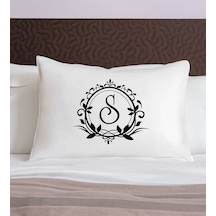 Bk Gift Kişiye Özel Baş Harfli Tasarımlı Pamuklu Yastık Kılıfı-2 50x70cm , Sevgiliye , Ev si, Tasarım Ev Tekstili