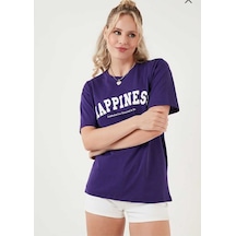 Kozia Outdoors Malkoçbey Happinnes Baskili Oversize Unisex Basic T-shirt Mor Kozia Outdoors Malkoçbey Happinnes Baskili Oversize Unisex Basic T-shirt Mor