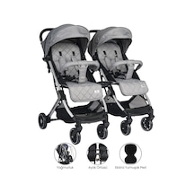 Lorelli Fiorano New Kabin İkiz Bebek Arabası - Dolphin Grey - Gri