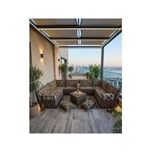 Gri Anadolu Modeli U Şark Köşesi Seti 40 Cm Ultra Süngerli Çökmeyen Yer Minderli