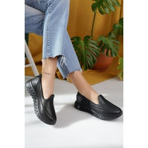 Nesilshoes Nesil Shoes Dvm 810 Siyah Baskı Faylon Taban Kadın Yürüyüş Ayakkabısı