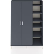 Hyperion Dolap 7 Raflı 2 Kapaklı Tek Askılı 132x44x195 Antrasit-antrasit/çam Antrasıt/atlas Çam