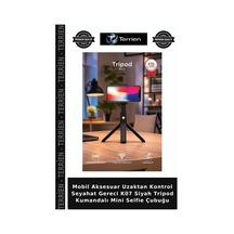 Mobil Aksesuar Uzaktan Kontrol Seyahat Gereci K07 Siyah Tripod Kumandalı Mini Selfie Çubuğu