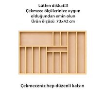 73x42 Cm Ahşap Kaşıklık El Yapımı Çekmece İçi Organizer Mutfakta Kusursuz Düzen
